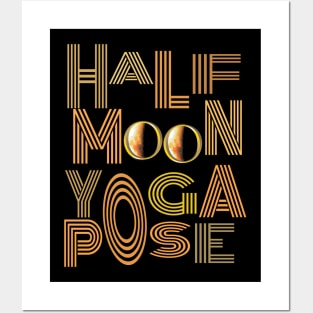 Half moon yoga pose Posters and Art